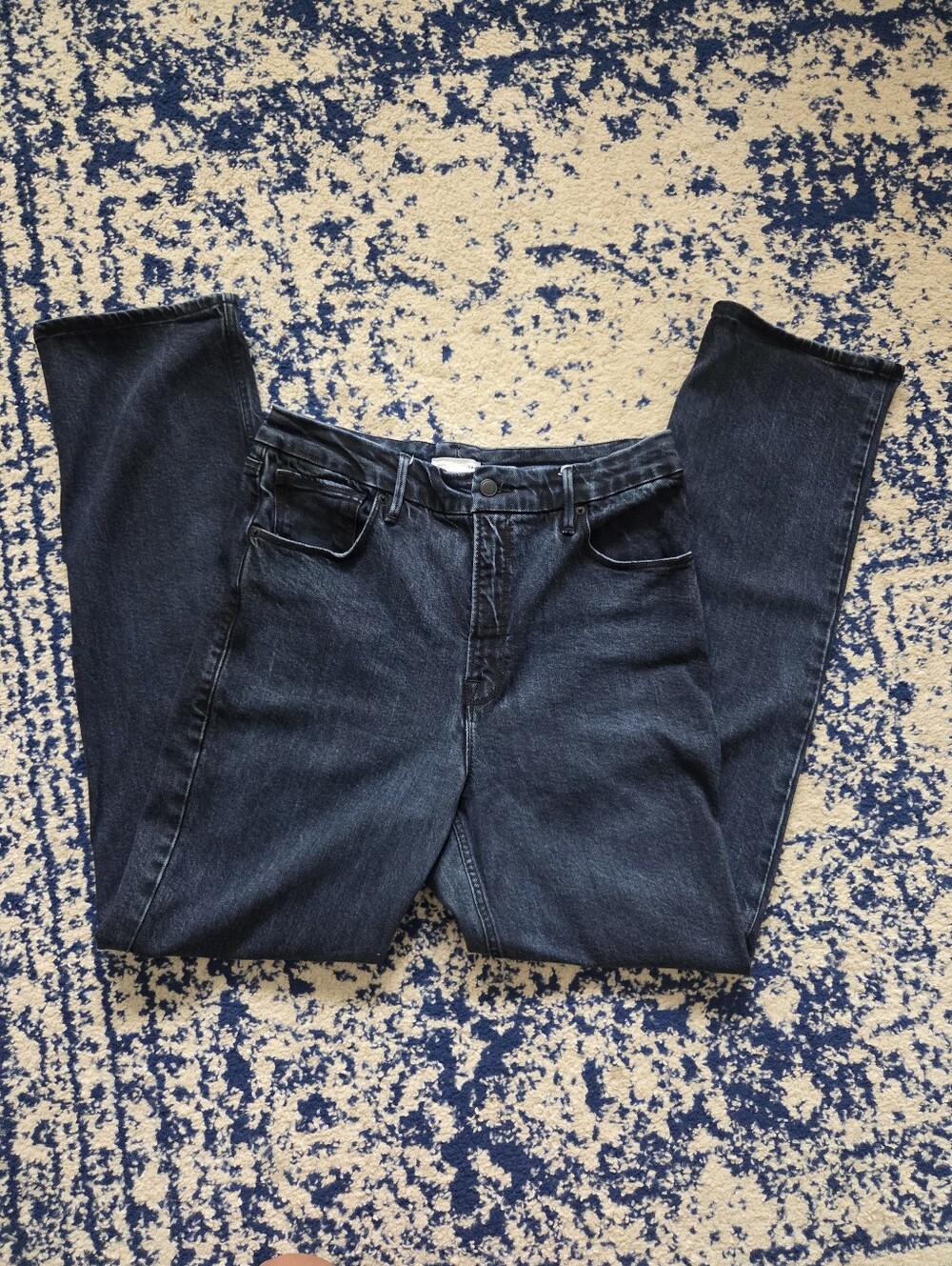 Good American Dark Indigo Straight Leg Jeans